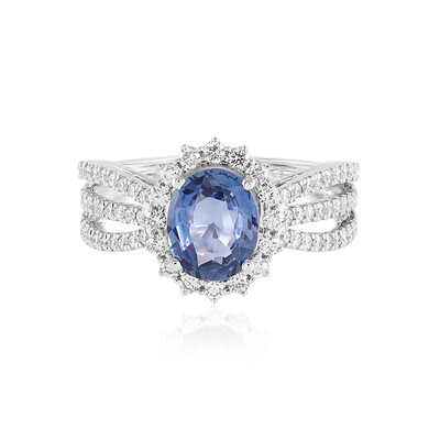 Gouden ring met een Ceylon saffier