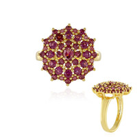 Zilveren ring met een framboos rhodoliet