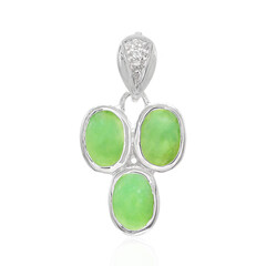 Zilveren hanger met keizerlijke chrysopraasstenen
