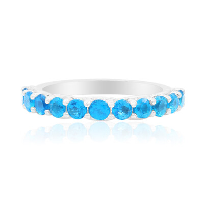 Zilveren ring met neon blauwe apatieten