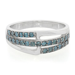 Zilveren ring met Fancy diamanten