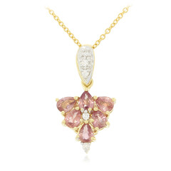 Gouden halsketting met Onverhitte Padparadscha Saffieren (AMAYANI)