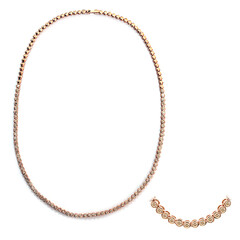 Gouden halsketting met SI Rose de France Diamanten