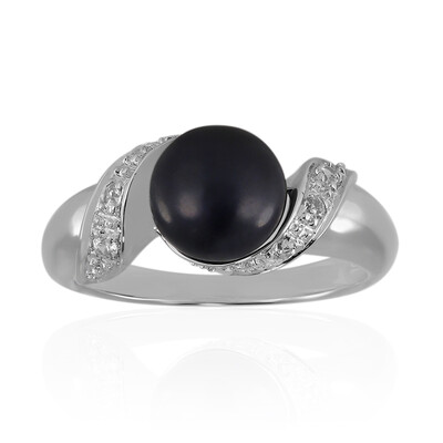 Zilveren ring met een zoetwater kweekparel