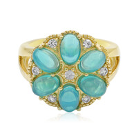 Zilveren ring met Caribische Blauwe opalen