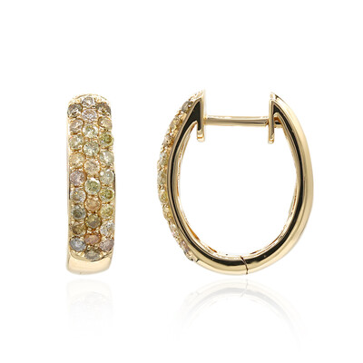 Gouden oorbellen met SI2 Fancy Diamanten (CIRARI)