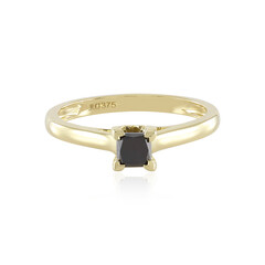 Gouden ring met een zwarte diamant