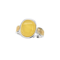 Zilveren ring met een Baltische barnsteen