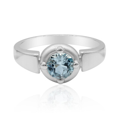 Zilveren ring met een hemel-blauwe topaas