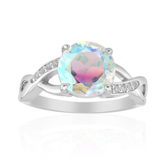 Zilveren ring met een maanlicht kwarts
