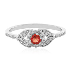 Zilveren ring met een avondrode robijn