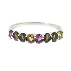 Zilveren ring met toermalijnen