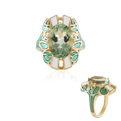 Zilveren ring met een groene amethist (Adela Silber)