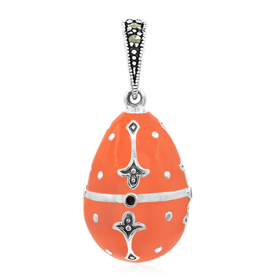 Zilveren hanger met een marcasiet