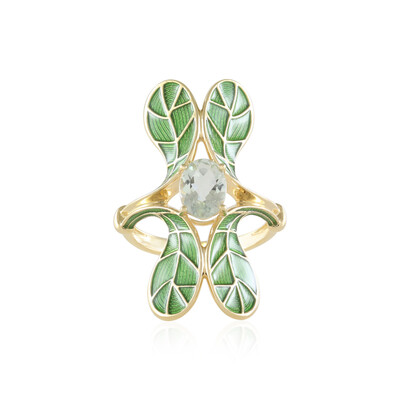 Zilveren ring met een groene amethist (Adela Silber)