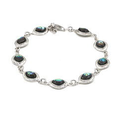 Zilveren armband met Abalone schelpen (Art of Nature)