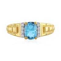 Zilveren ring met een Zwitsers-blauwe topaas