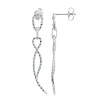 Zilveren oorbellen met Fancy diamanten