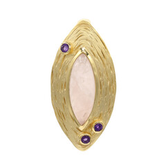 Zilveren hanger met een rozen kwarts