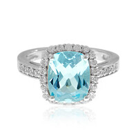 Zilveren ring met een hemel-blauwe topaas
