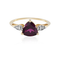 Gouden ring met een magenta granaat