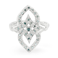 Zilveren ring met een Fancy diamant