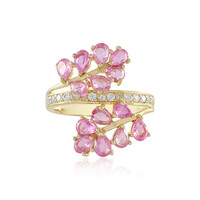 Zilveren ring met Madagaskar Roze Saffieren