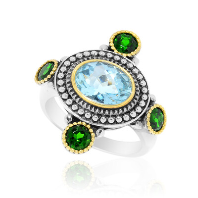 Zilveren ring met een hemel-blauwe topaas