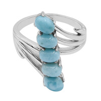 Zilveren ring met larimaren