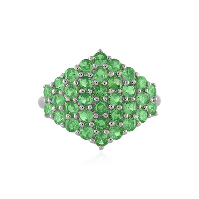 Zilveren ring met tsavorieten