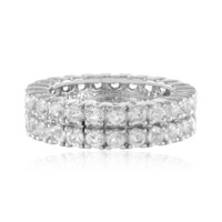 Zilveren ring met witte topaasstenen