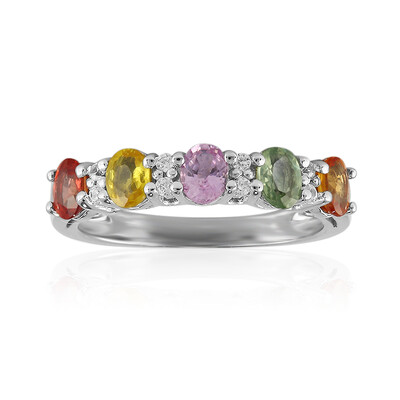 Zilveren ring met saffieren