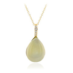 Zilveren halsketting met een Lagune Chalcedoon
