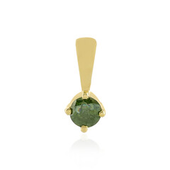 Gouden hanger met een groene diamant
