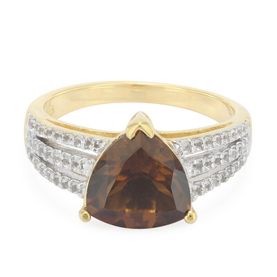 Zilveren ring met een cognac kwarts