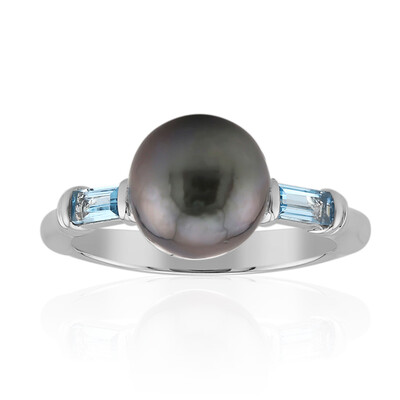 Zilveren ring met een Tahiti parel (TPC)