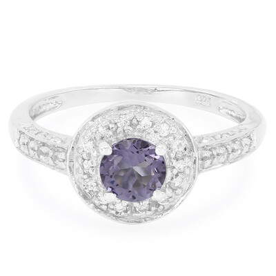 Zilveren ring met een bosbes kwarts