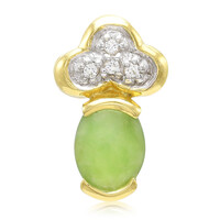 Zilveren hanger met een keizerlijk chrysopraas