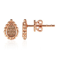 Gouden oorbellen met SI1 Argyle Rose De France Diamanten