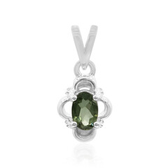 Zilveren hanger met een groene toermalijn