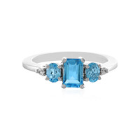 Zilveren ring met een Zwitsers-blauwe topaas