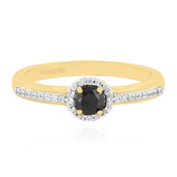 Zilveren ring met een zwarte diamant