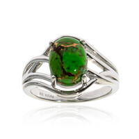 Zilveren ring met een Groene Kingman Mohave Turkoois