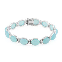 Zilveren armband met Aqua Chalcedonen
