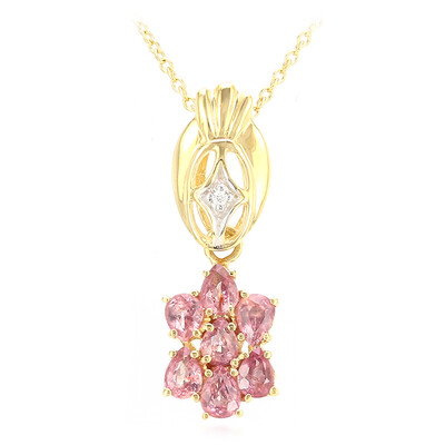 Gouden halsketting met Onverhitte Padparadscha Saffieren (AMAYANI)