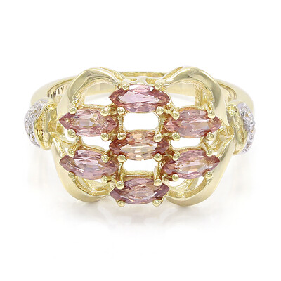 Gouden ring met Onverhitte Padparadscha Saffieren (AMAYANI)