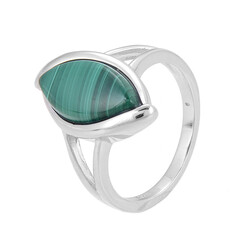 Zilveren ring met een Malachiet