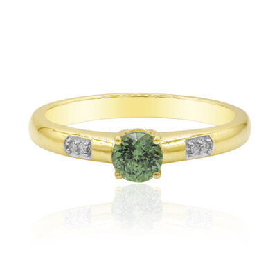 Gouden ring met een Madagaskar Demantoid (John Ferry)