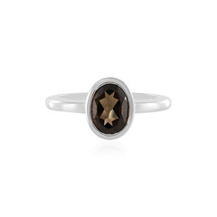 Zilveren ring met een rookkwarts
