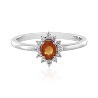 Zilveren ring met een Padparadscha saffier